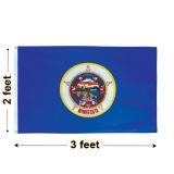 2'x3' Minnesota Nylon Outdoor Flag